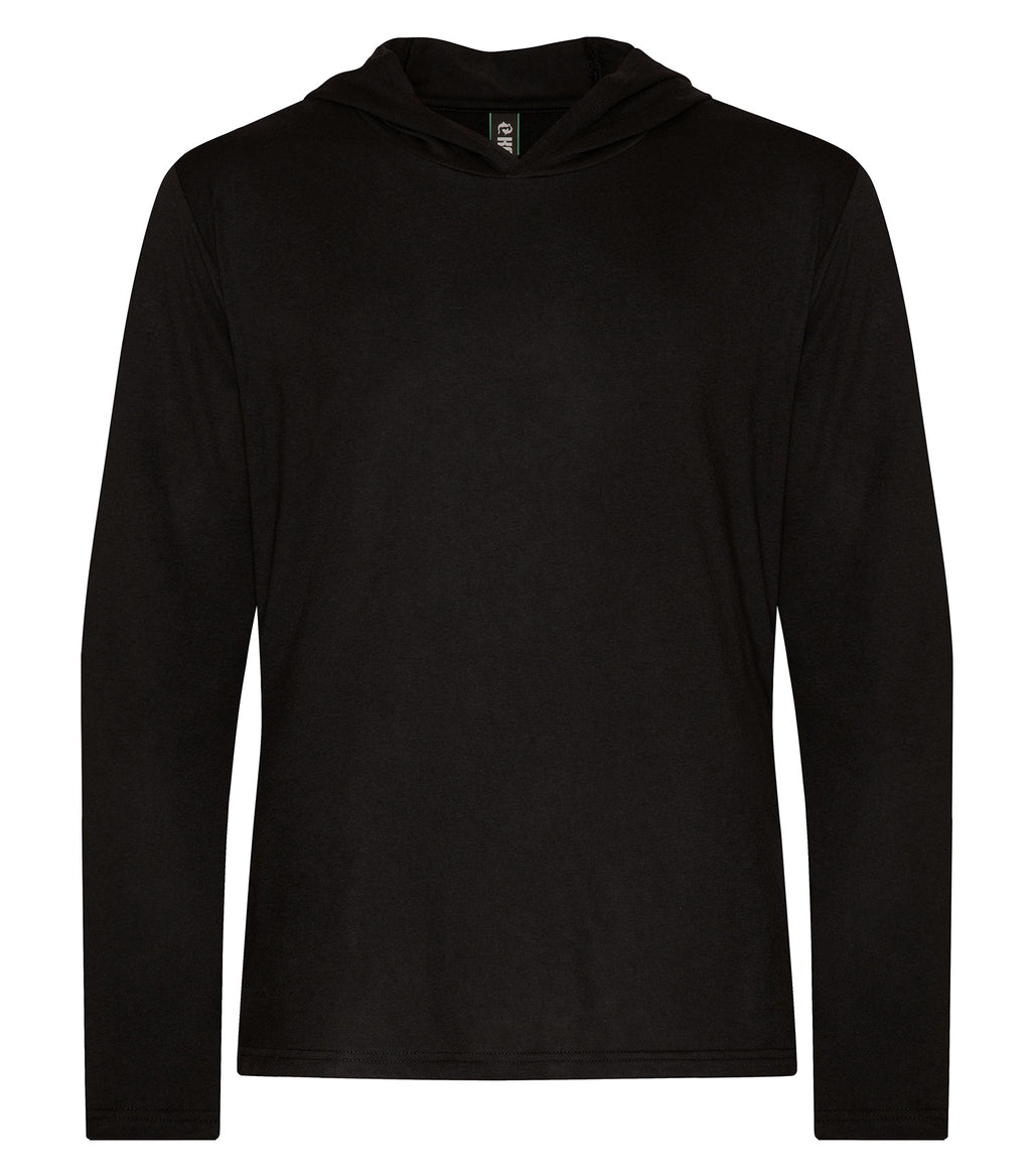 KOI KOI8051, Element Triblend Long Sleeve Hooded Tee, Onyx