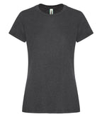 KOI KOI8070L, Element Ring Spun Cotton Ladies' Tee, Charcoal Heather**