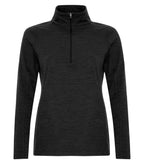 ATC L2022, Dynamic Heather Fleece 1/2 Zip Ladies' Sweatshirt, Black Dynamic