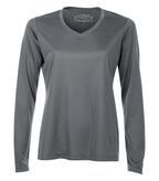 ATC L3520LS, Pro Team Long Sleeve V-neck Ladies' Tee, Coal Grey