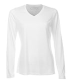 ATC L3520LS, Pro Team Long Sleeve V-neck Ladies' Tee, White