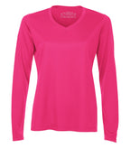 ATC L3520LS, Pro Team Long Sleeve V-neck Ladies' Tee, Wild Raspberry