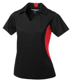 Coal Harbour L4001, Snag Resistant Colour Block Ladies' Polo, Black/True Red