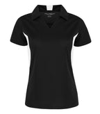 Coal Harbour L4001, Snag Resistant Colour Block Ladies' Polo, Black/White