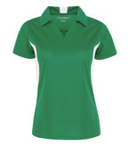 Coal Harbour L4001, Snag Resistant Colour Block Ladies' Polo, Kelly Green/White