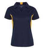 Coal Harbour L4001, Snag Resistant Colour Block Ladies' Polo, True Navy/Gold