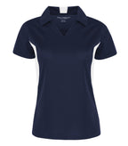 Coal Harbour L4001, Snag Resistant Colour Block Ladies' Polo, True Navy/White