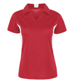Coal Harbour L4001, Snag Resistant Colour Block Ladies' Polo, True Red/White