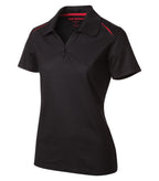 Coal Harbour L4002, Snag Resistant Contrast Inset Ladies' Polo, Black/Red