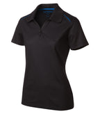 Coal Harbour L4002, Snag Resistant Contrast Inset Ladies' Polo, Black/Royal