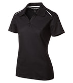 Coal Harbour L4002, Snag Resistant Contrast Inset Ladies' Polo, Black/White