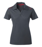 Coal Harbour L4002, Snag Resistant Contrast Inset Ladies' Polo, Iron Grey/Red