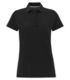 Coal Harbour L4023, Cotton Select Soil Release Ladies' Polo, Black