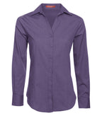 Coal Harbour L6004, Textured Crosshatch Woven Ladies' Shirt, Grape Harvest