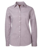 Coal Harbour L6006, Mini Stripe Stretch Woven Ladies' Shirt, Aubergine Purple