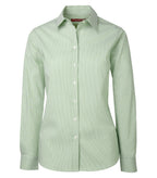 Coal Harbour L6006, Mini Stripe Stretch Woven Ladies' Shirt, Wintergreen