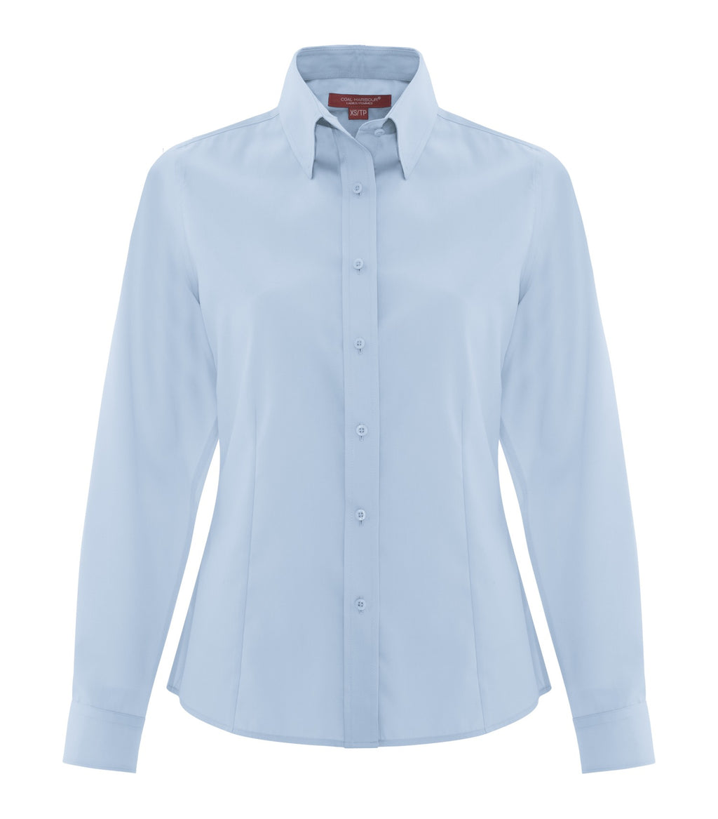 Coal Harbour L6017, Non-iron 100% Cotton Twill Ladies' Shirt, Sky Blue