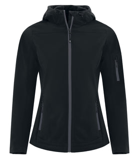 COAL HARBOUR EVERYDAY HOODED WATER REPELLENT STRETCH SOFT SHELL LADIES' JACKET (L7605)