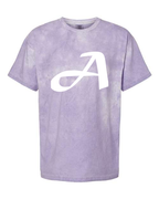 Alphabet A T-Shirt 9 inch calligraphy White ink, Amethyst