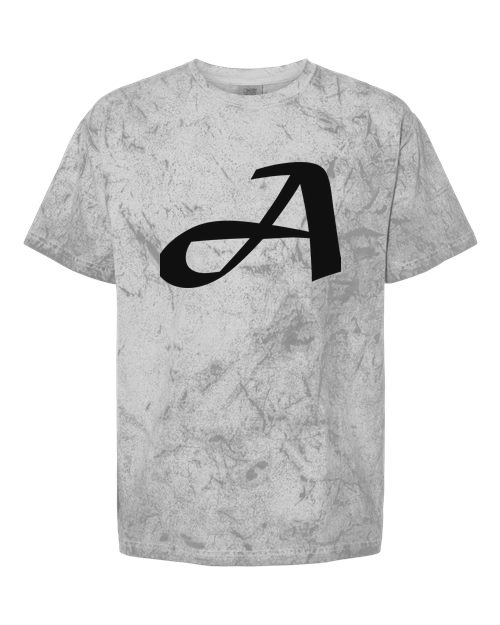 Alphabet A T-Shirt 9 inch calligraphy Black ink, Smoke