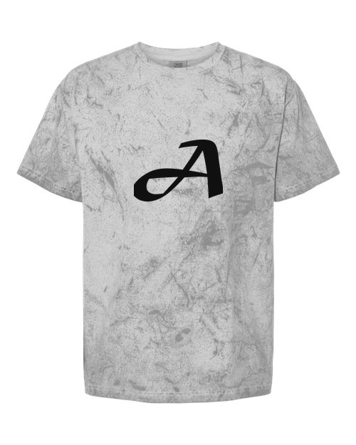Alphabet A T-Shirt 9 inch calligraphy Black ink, Smoke