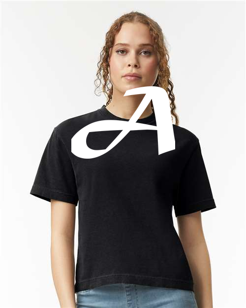 Alphabet A T-Shirt 9 inch calligraphy White ink, Black