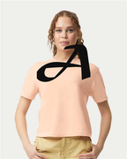 Alphabet A T-Shirt 9 inch calligraphy Black ink, Peachy