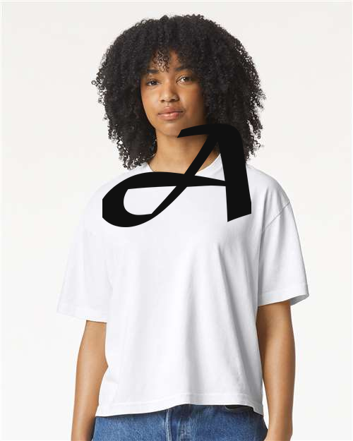 Alphabet A T-Shirt 9 inch calligraphy Black ink, White
