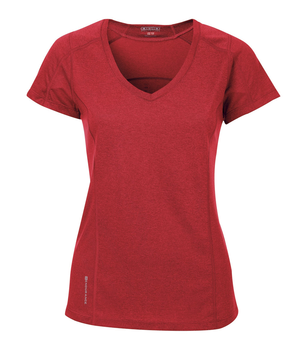 OGIO LOE320, Endurance Pulse Ladies' V-neck, Ripped Red