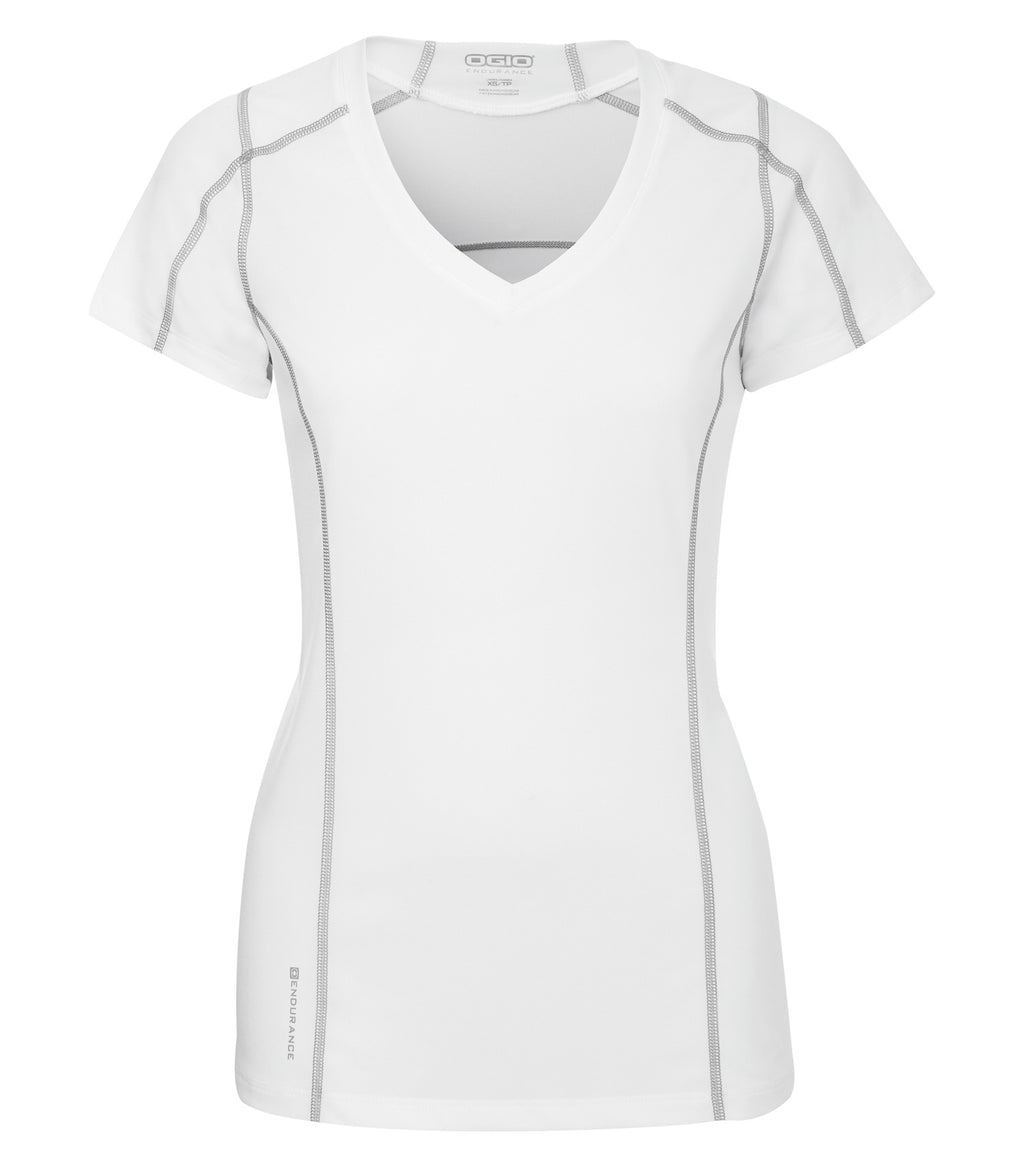 OGIO LOE320, Endurance Pulse Ladies' V-neck, White