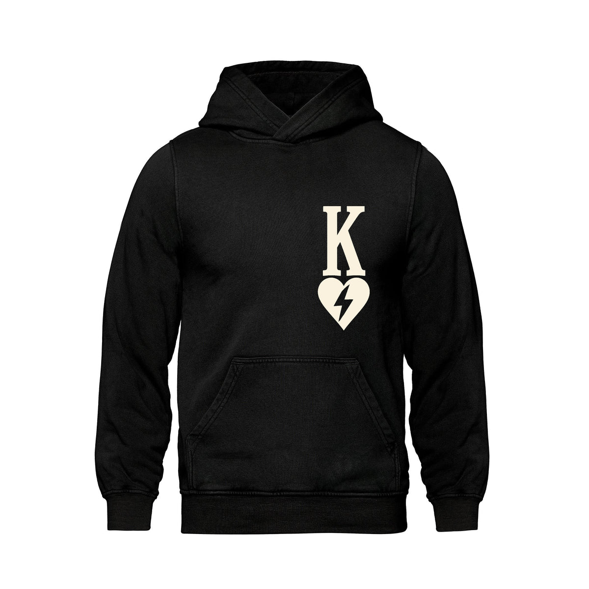 Rebel Hearts District Men's Hoodie — King of Hearts — Black — front