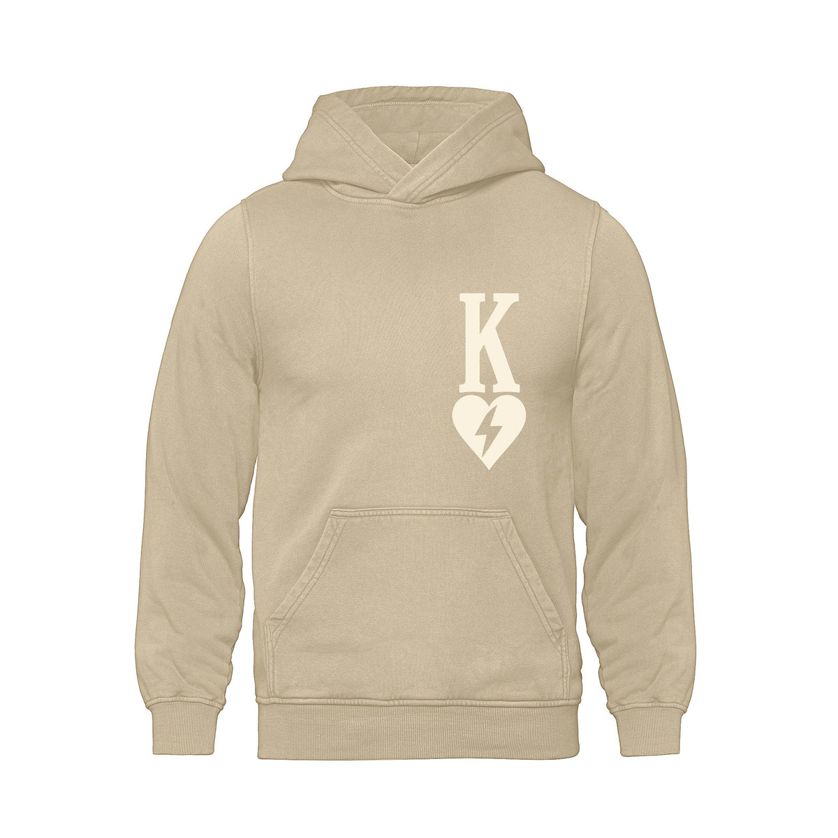 Rebel Hearts District Men's Hoodie — King of Hearts — Ivory — front