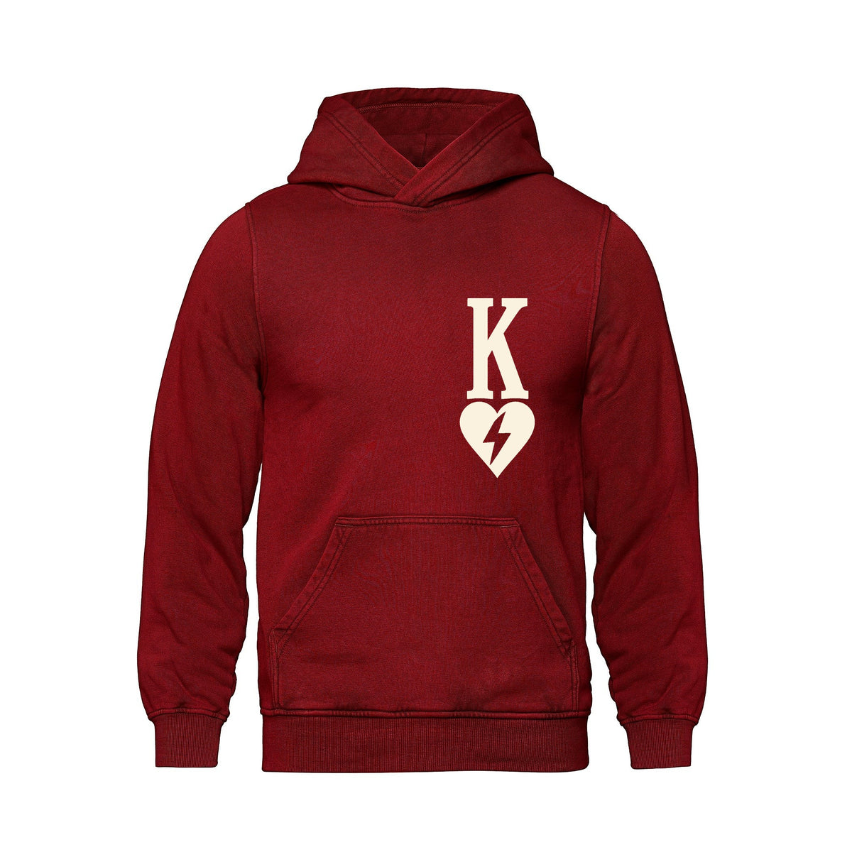 Rebel Hearts District Men's Hoodie — King of Hearts — Red — front