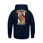 Rebel Hearts District Men's Hoodie — King of Hearts — Vintage Navy — back