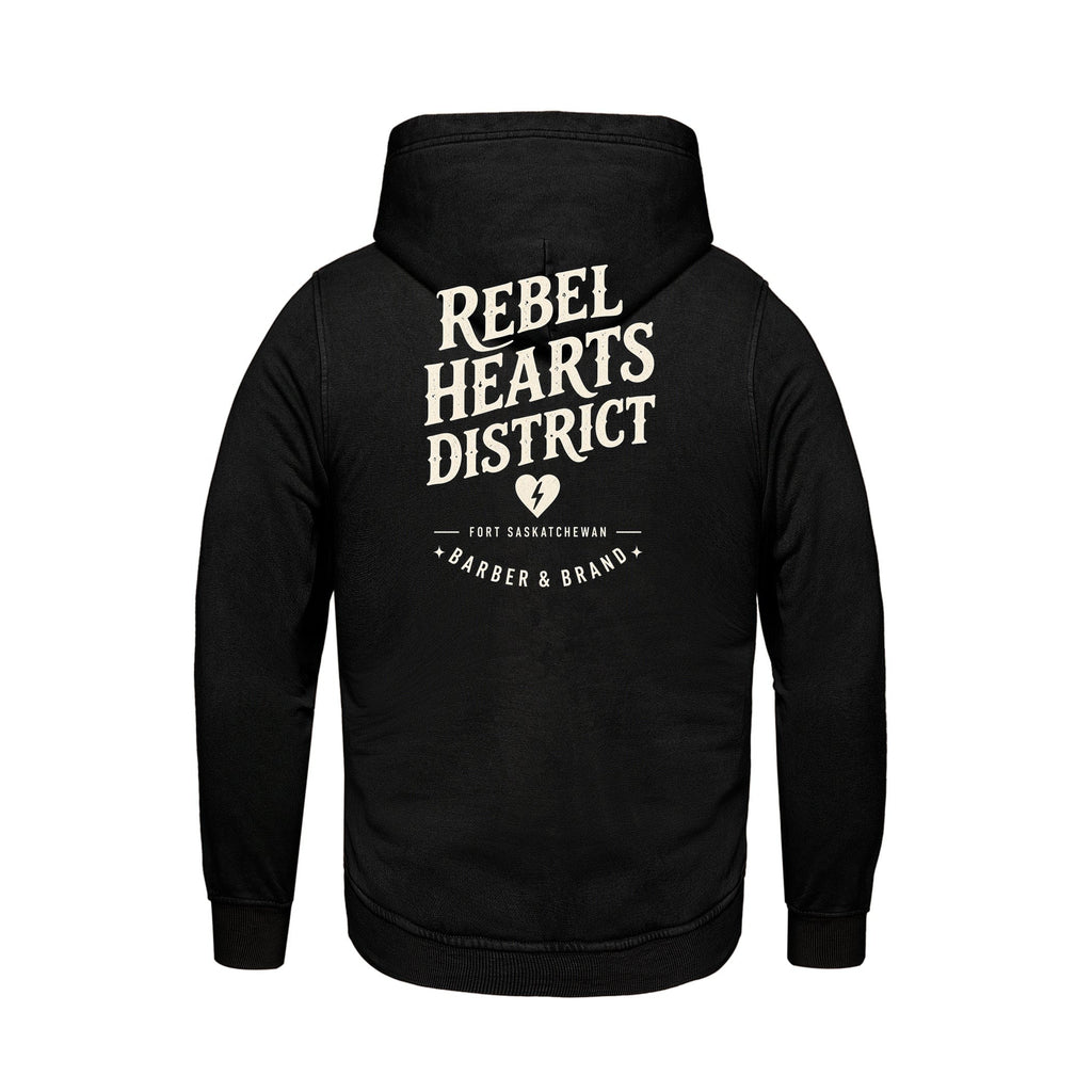 Rebel Hearts District Men's Hoodie — Black — back