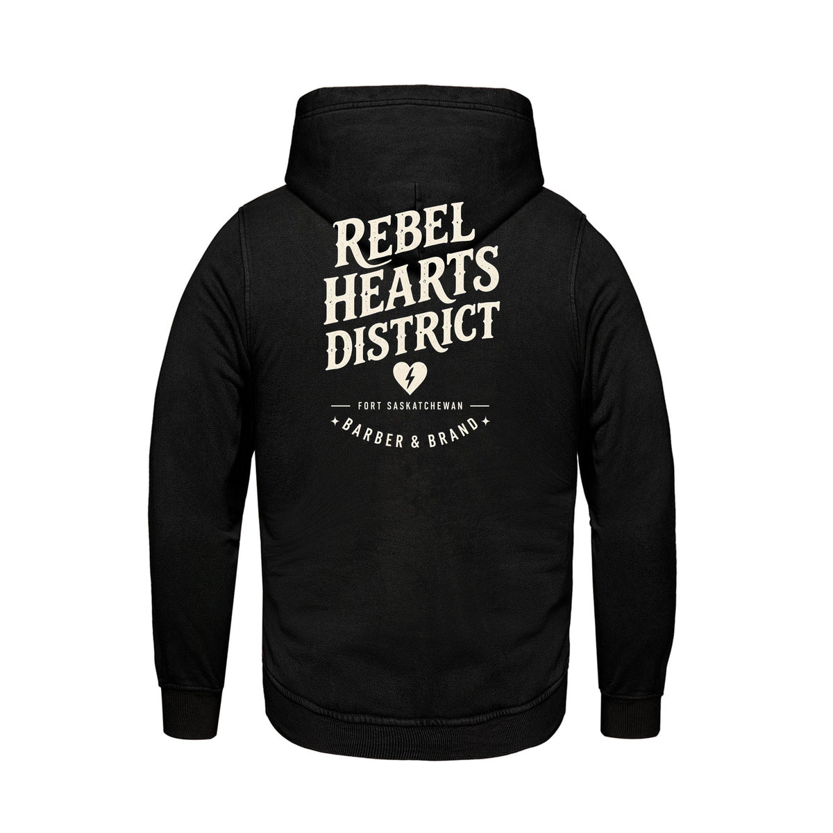 Rebel Hearts District Men's Hoodie — Black — back
