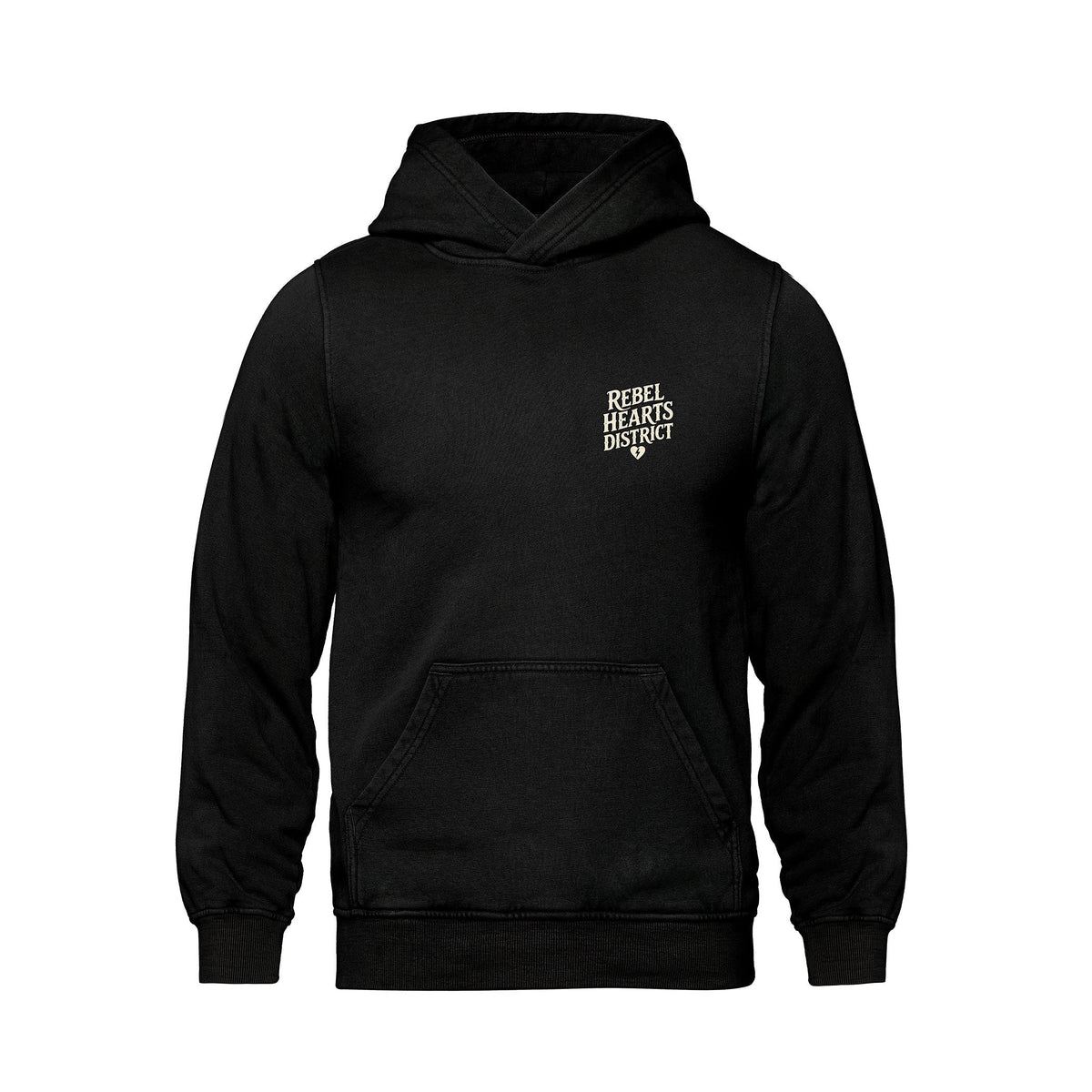 Rebel Hearts District Men's Hoodie — Black — front