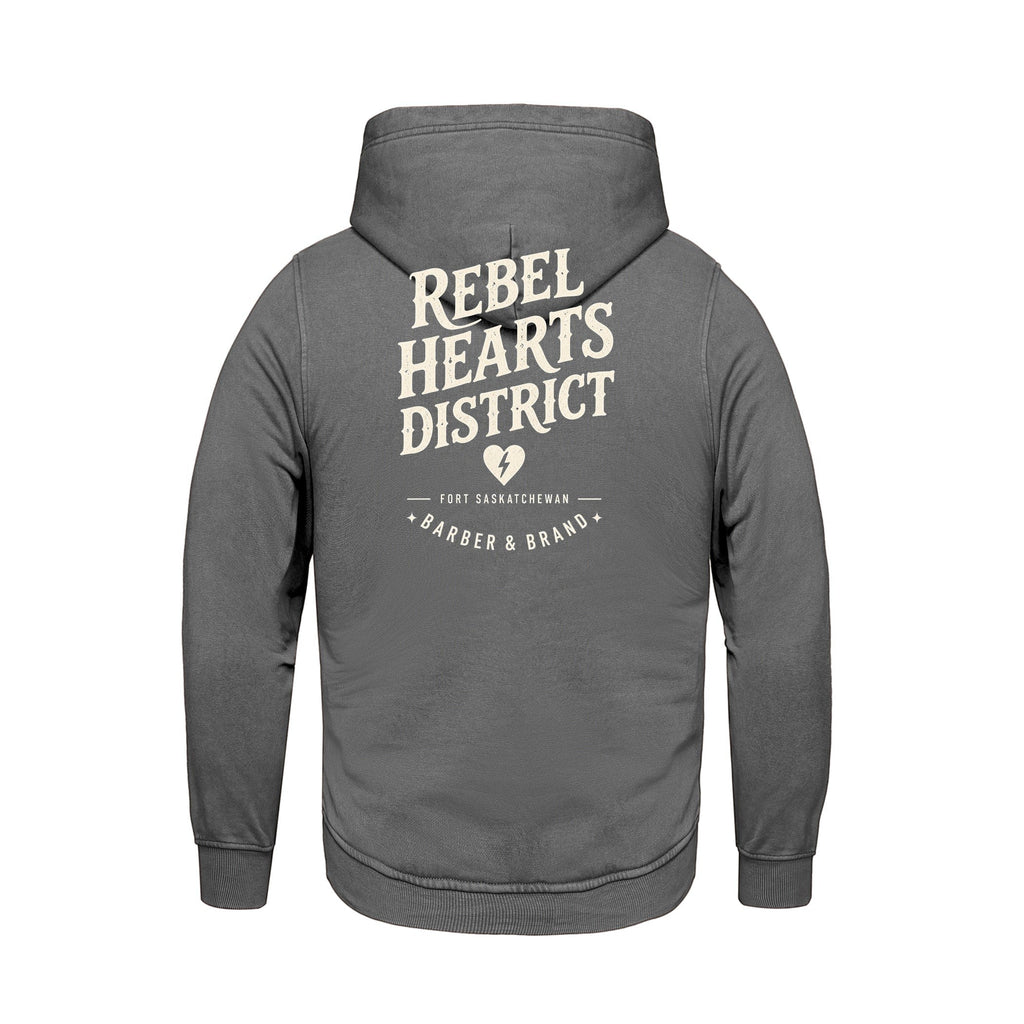 Rebel Hearts District Men's Hoodie — Grey — back