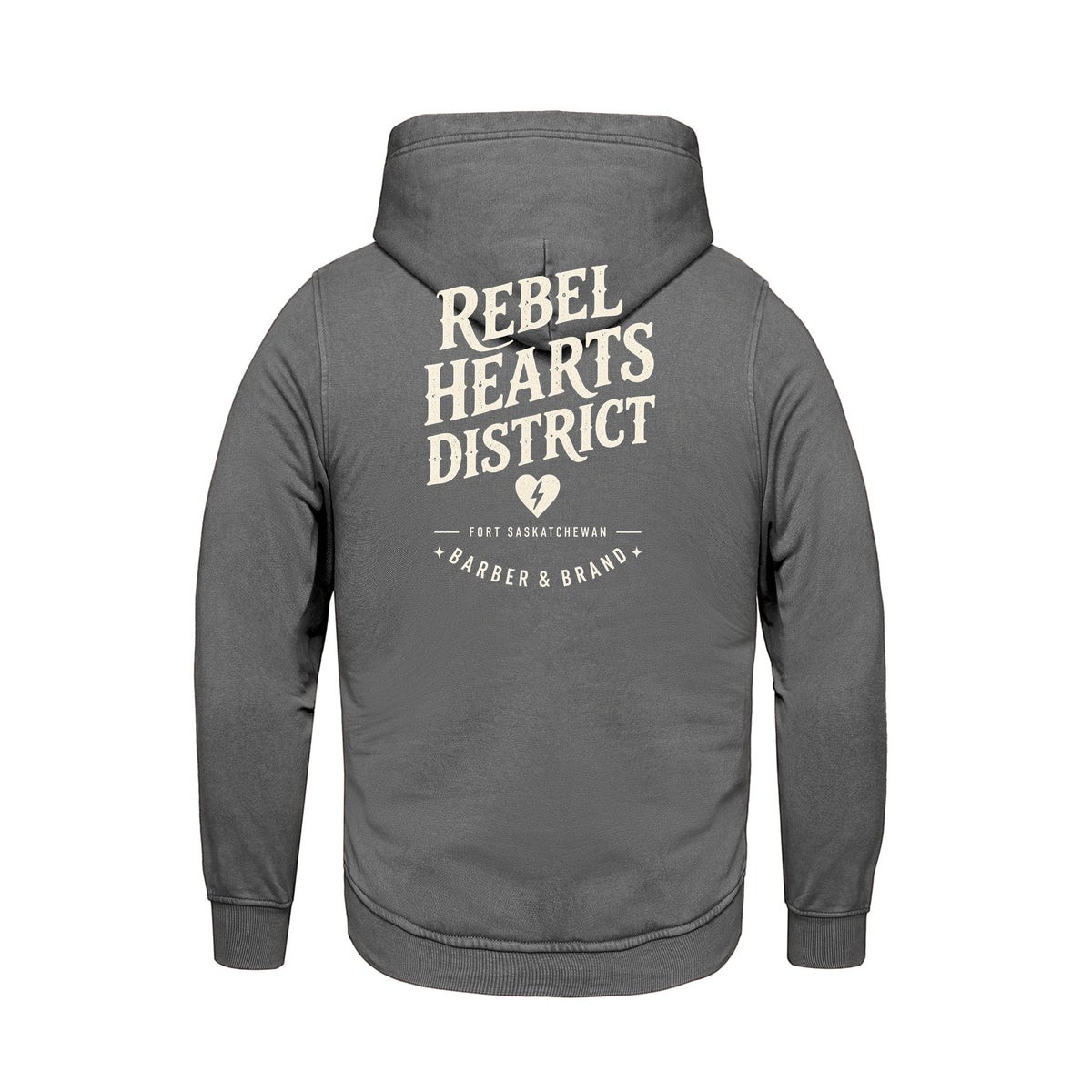 Rebel Hearts District Men's Hoodie — Grey — back