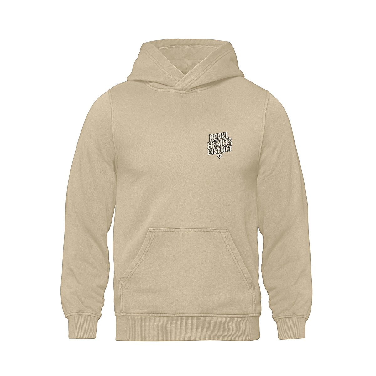 Rebel Hearts District Men's Hoodie — Ivory — front