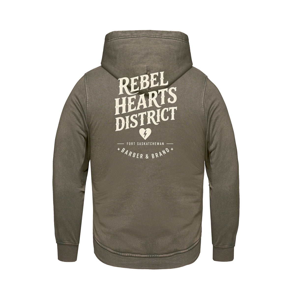 Rebel Hearts District Men's Hoodie — Mushroom — back