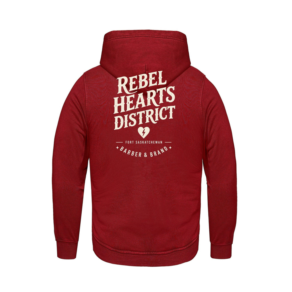 Rebel Hearts District Men's Hoodie — Red — back