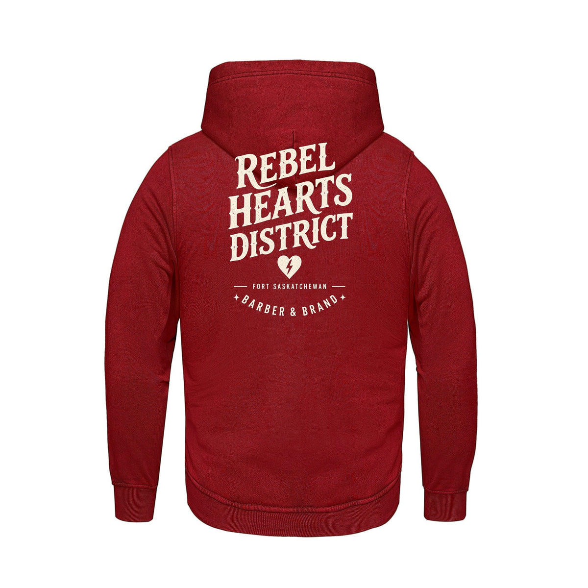 Rebel Hearts District Men's Hoodie — Red — back