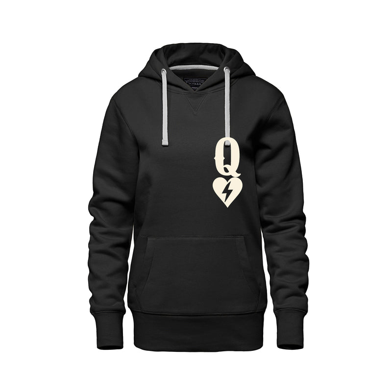 Rebel Hearts District Women's Hoodie — Queen of Hearts — Black — front