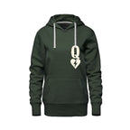 Rebel Hearts District Women's Hoodie — Queen of Hearts — Forest Green — front