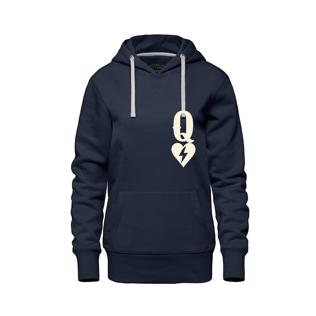 Rebel Hearts District Women's Hoodie — Queen of Hearts — Navy — front