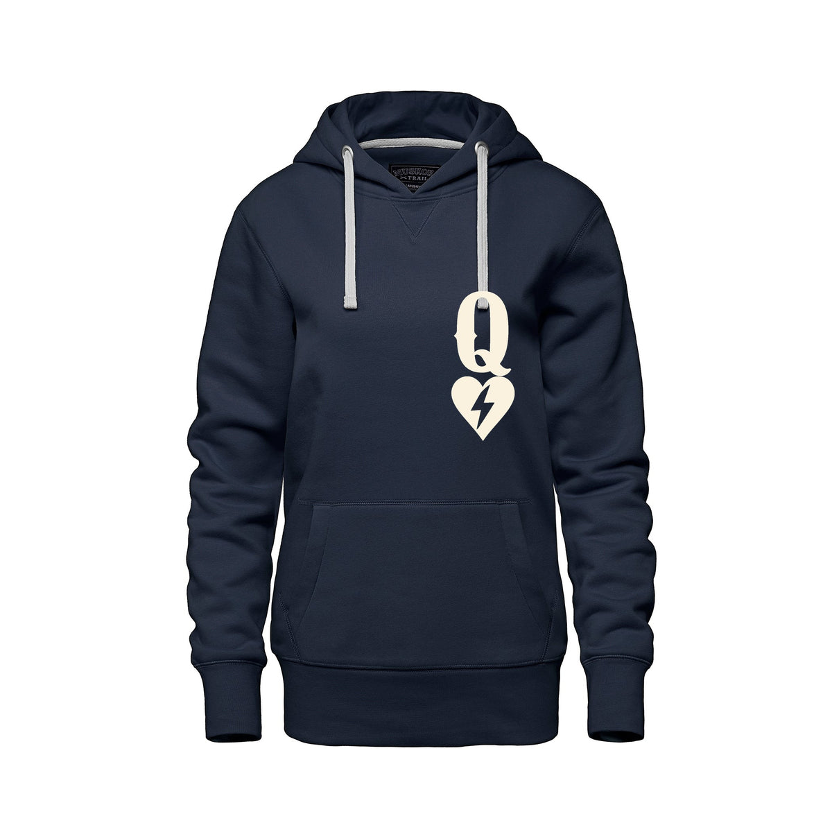 Rebel Hearts District Women's Hoodie — Queen of Hearts — Navy — front