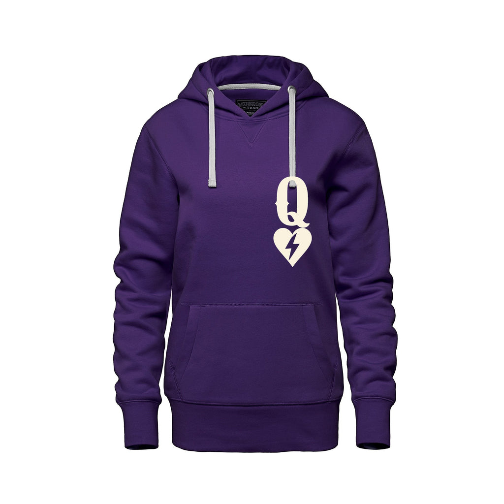 Rebel Hearts District Women's Hoodie — Queen of Hearts — Purple — front
