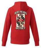 Rebel Hearts District Women's Hoodie — Queen of Hearts — Red — back