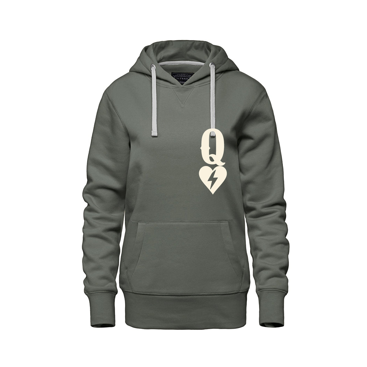 Rebel Hearts District Women's Hoodie — Queen of Hearts — Sage — front